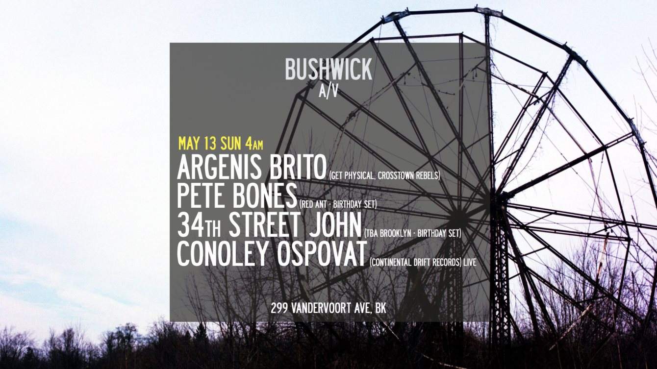 Bushwick A/V: Argenis Brito/ Pete Bones/ Conoley Ospovat/ - Página frontal
