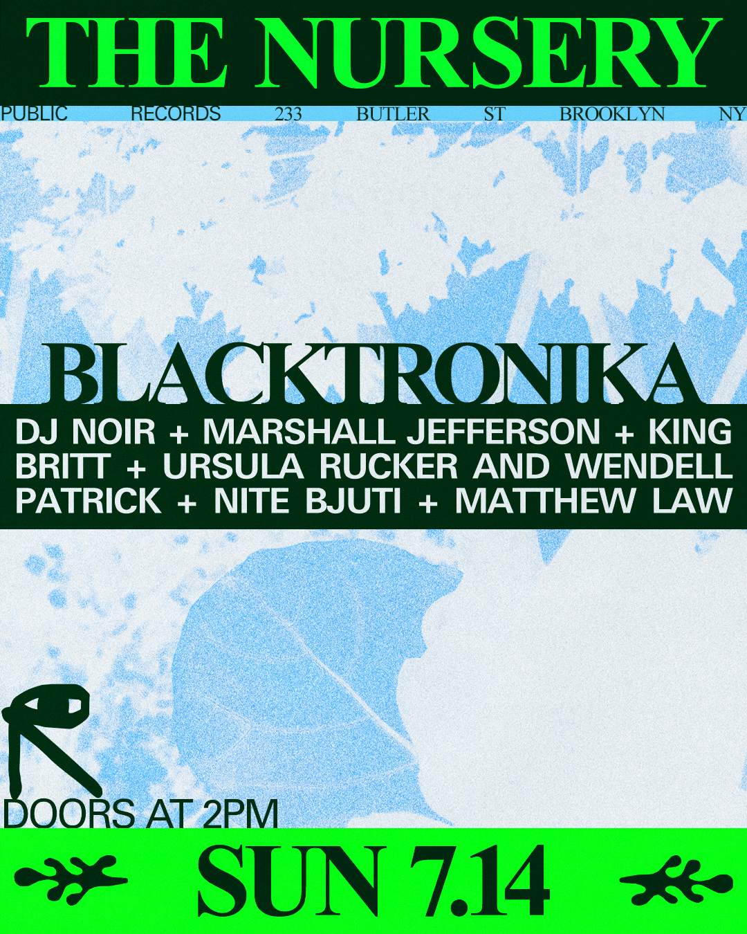Blacktronika in The Nursery: DJ Noir + Marshall Jefferson + King Britt + more - フライヤー表