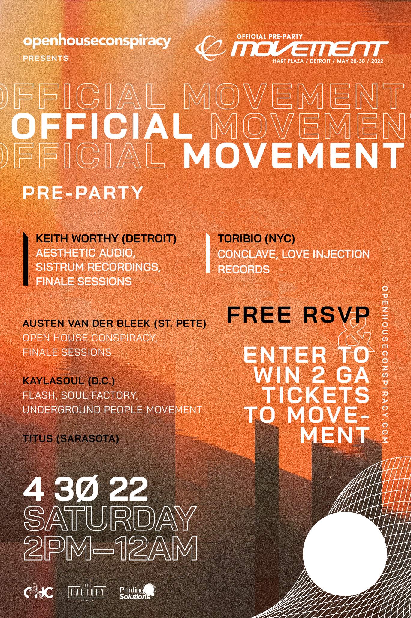 Official Movement Pre-Party with Keith Worthy (Detroit) - Página frontal
