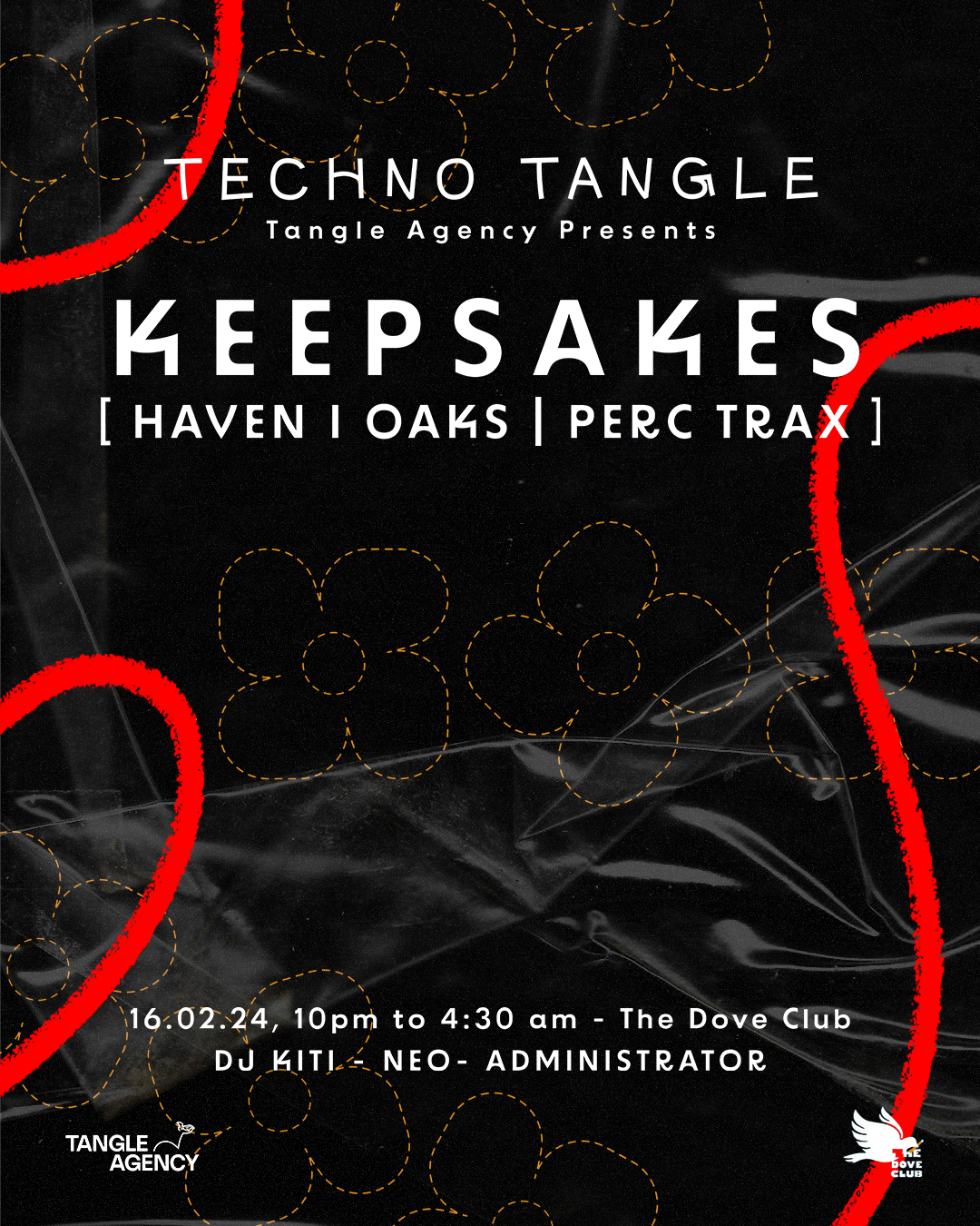 Techno Tangle: Keepsakes (Haven - Oaks - Perc Trax // NZ) - フライヤー表