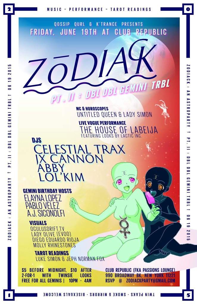 Zodiack PT II DBL DBL Gemini Trbl at Passion Lounge New York