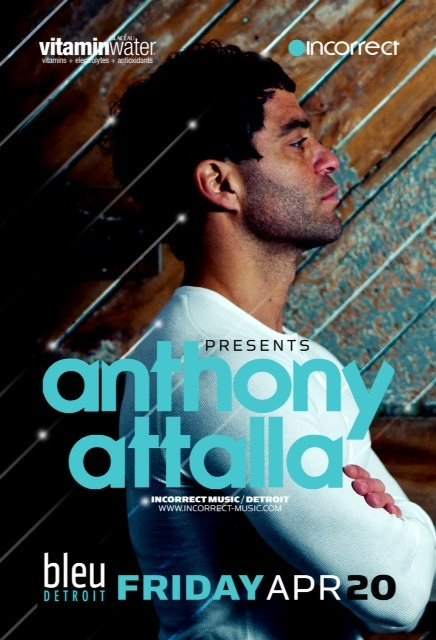 Incorrect Music presents: Anthony Attalla - フライヤー表