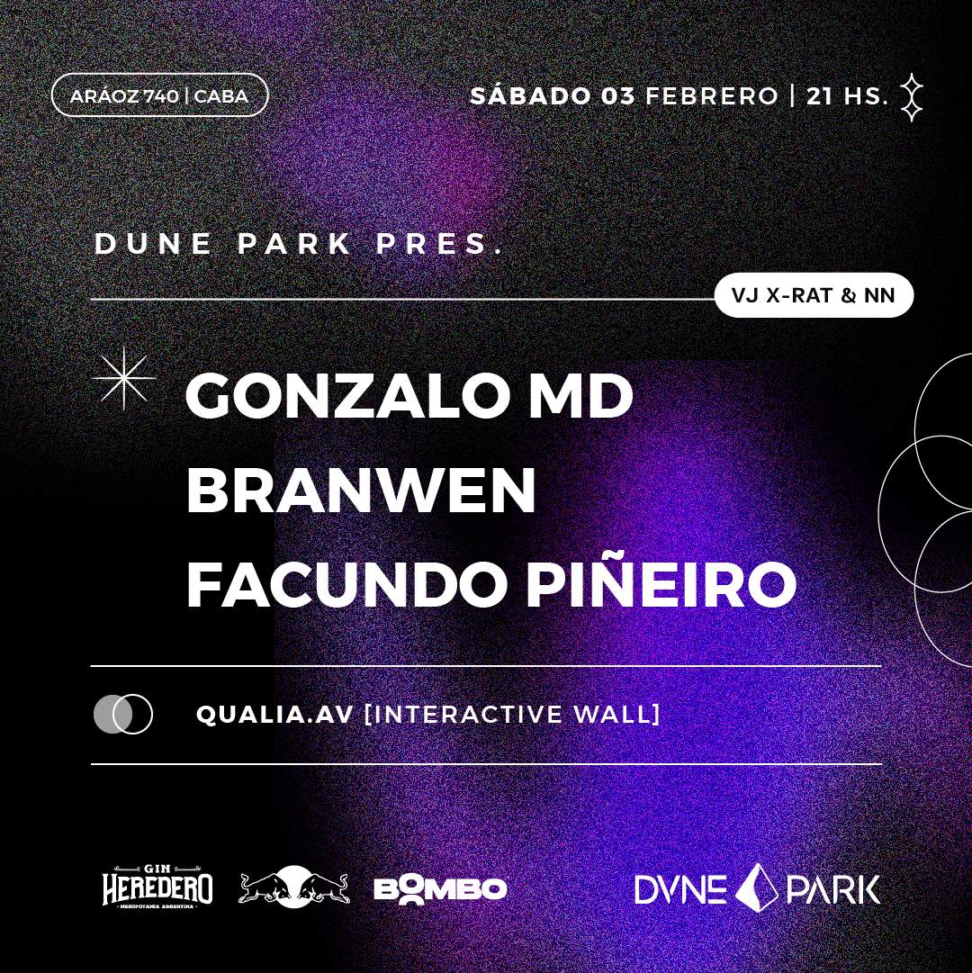 Dune Park PRES. Gonzalo MD, BRANWEN & MORE - フライヤー表