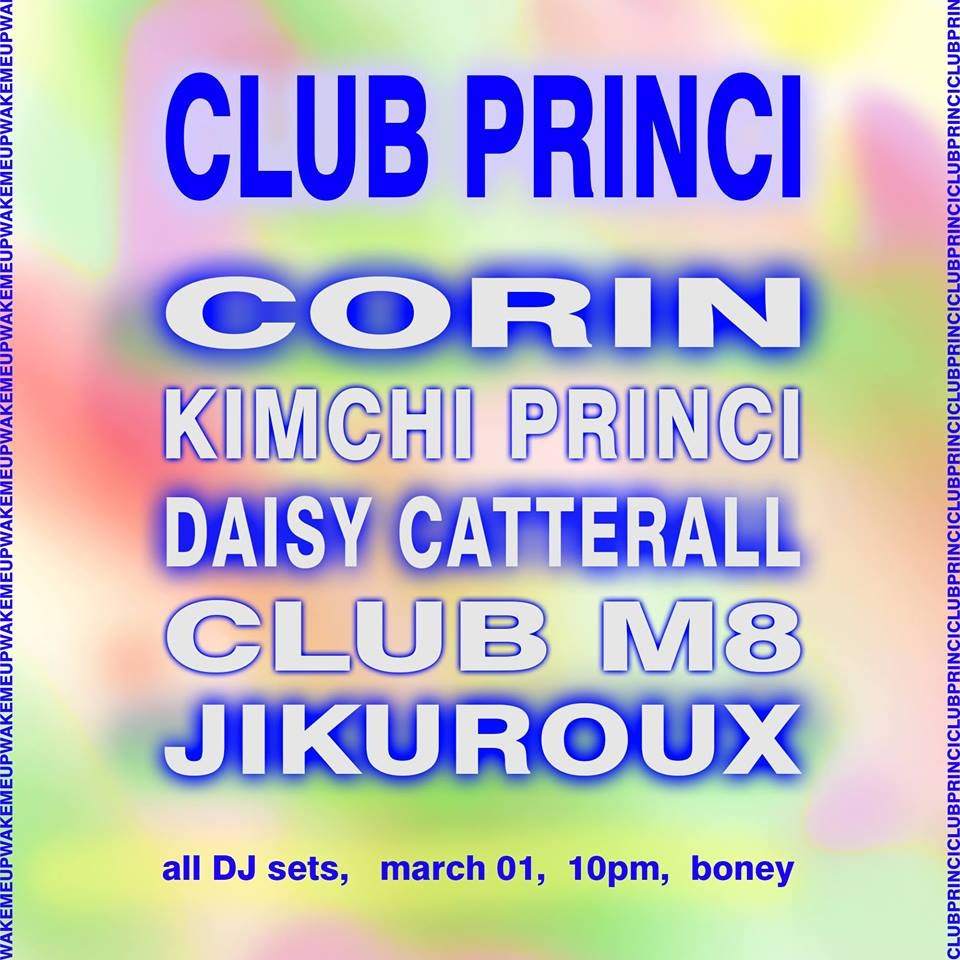 CLUB Princi: Corin, Jikuroux, CLUB M8, DJ Dee Luscious & KP - Página frontal