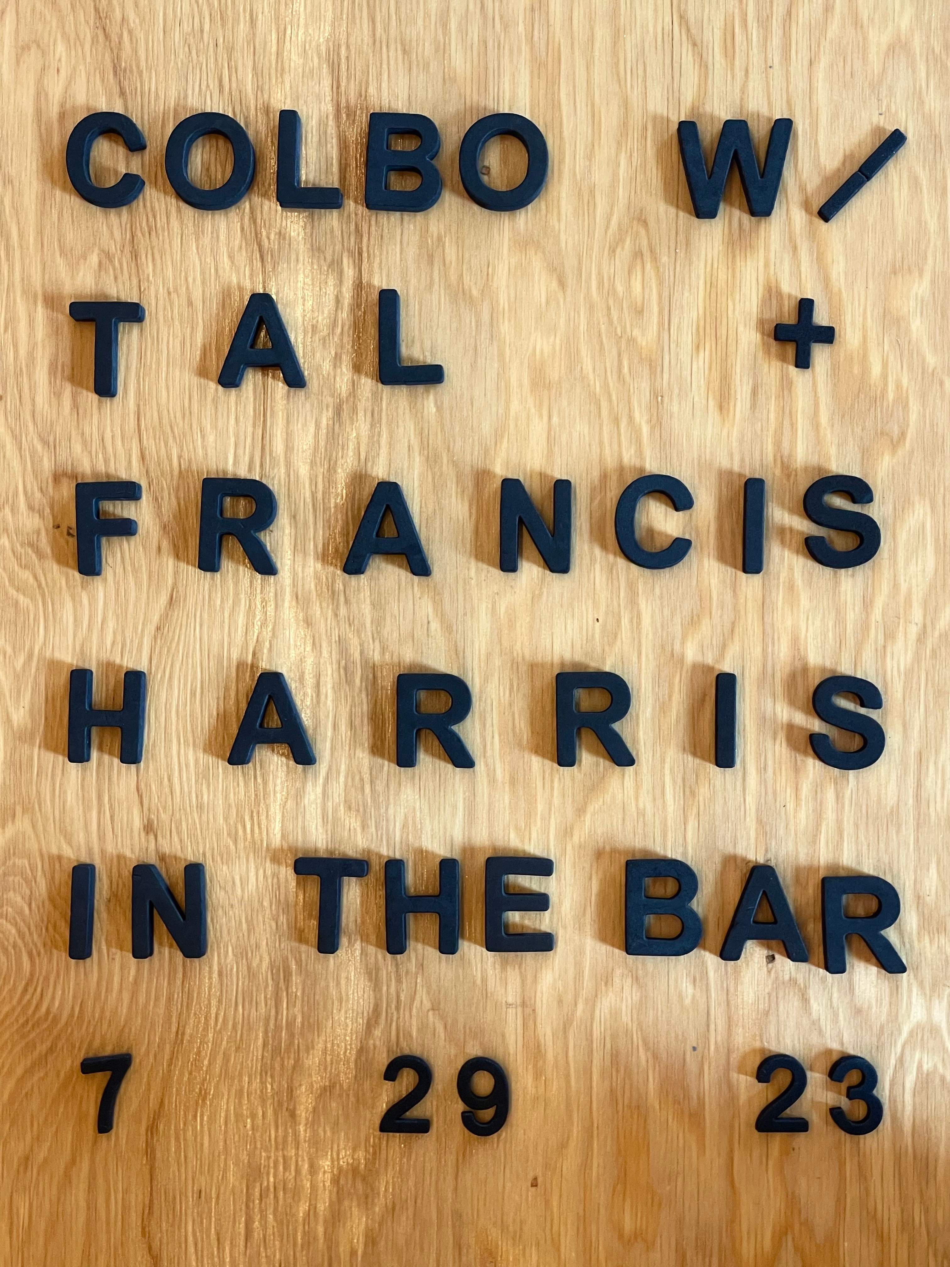 In The Bar: COLBO with Tal + Francis Harris - Página frontal