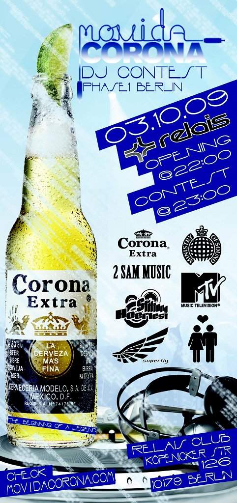Movida Corona DJ Contest 'Phase 1' - フライヤー表