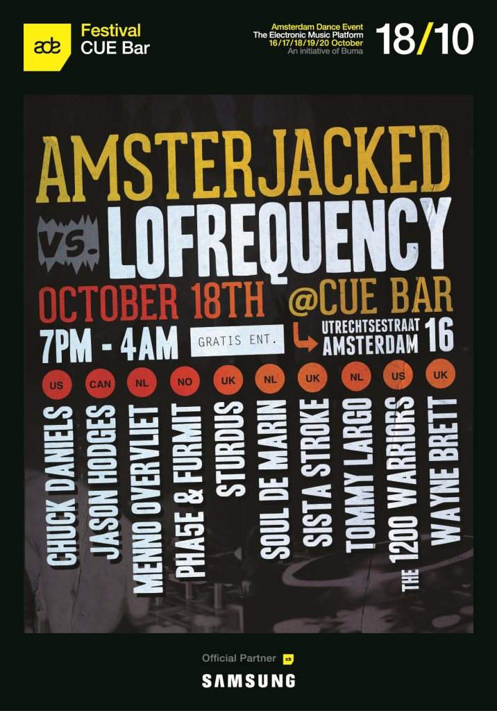 ADE: Amsterjacked vs Lofrequency - フライヤー表