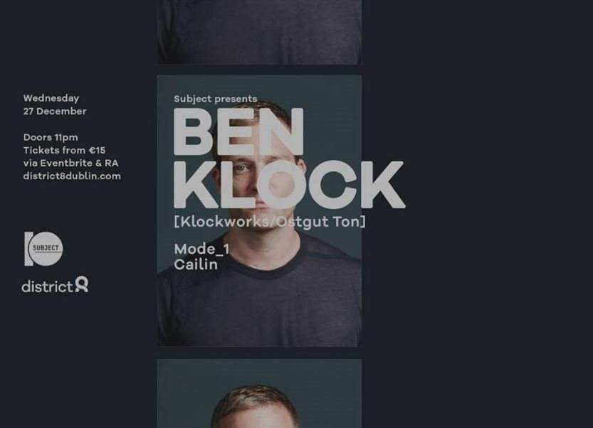 Ben Klock - フライヤー表