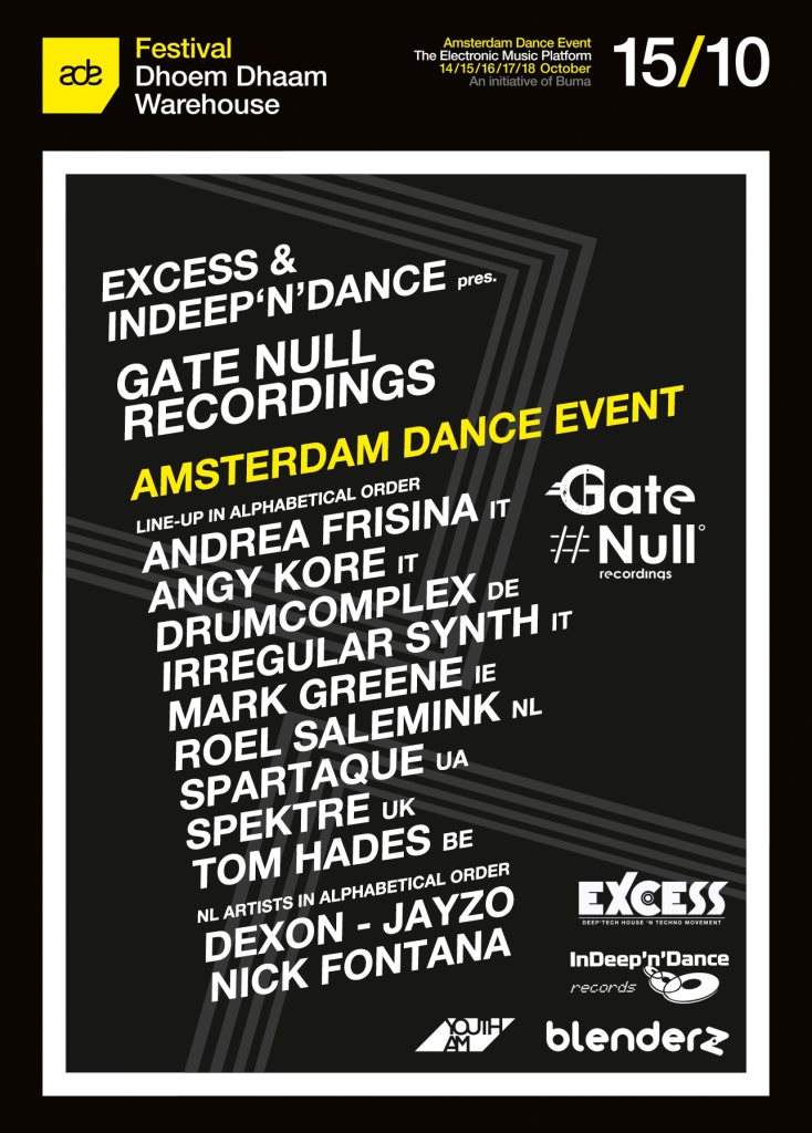 Excess & Indeep'n'dance Pres. Gate Null Recordings at ADE - Página frontal