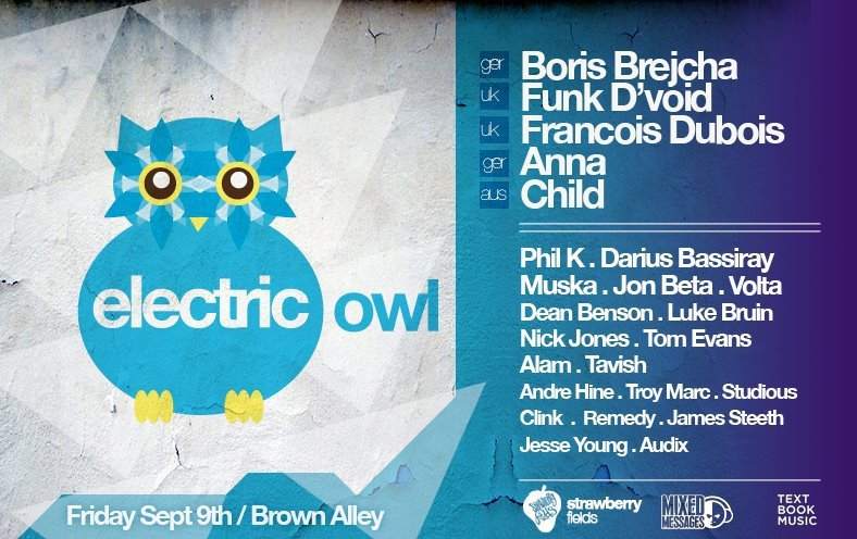 Electric Owl 001 Launch - Funk D'void, Francios Dubois, Boris Brejcha, Anna - Página frontal