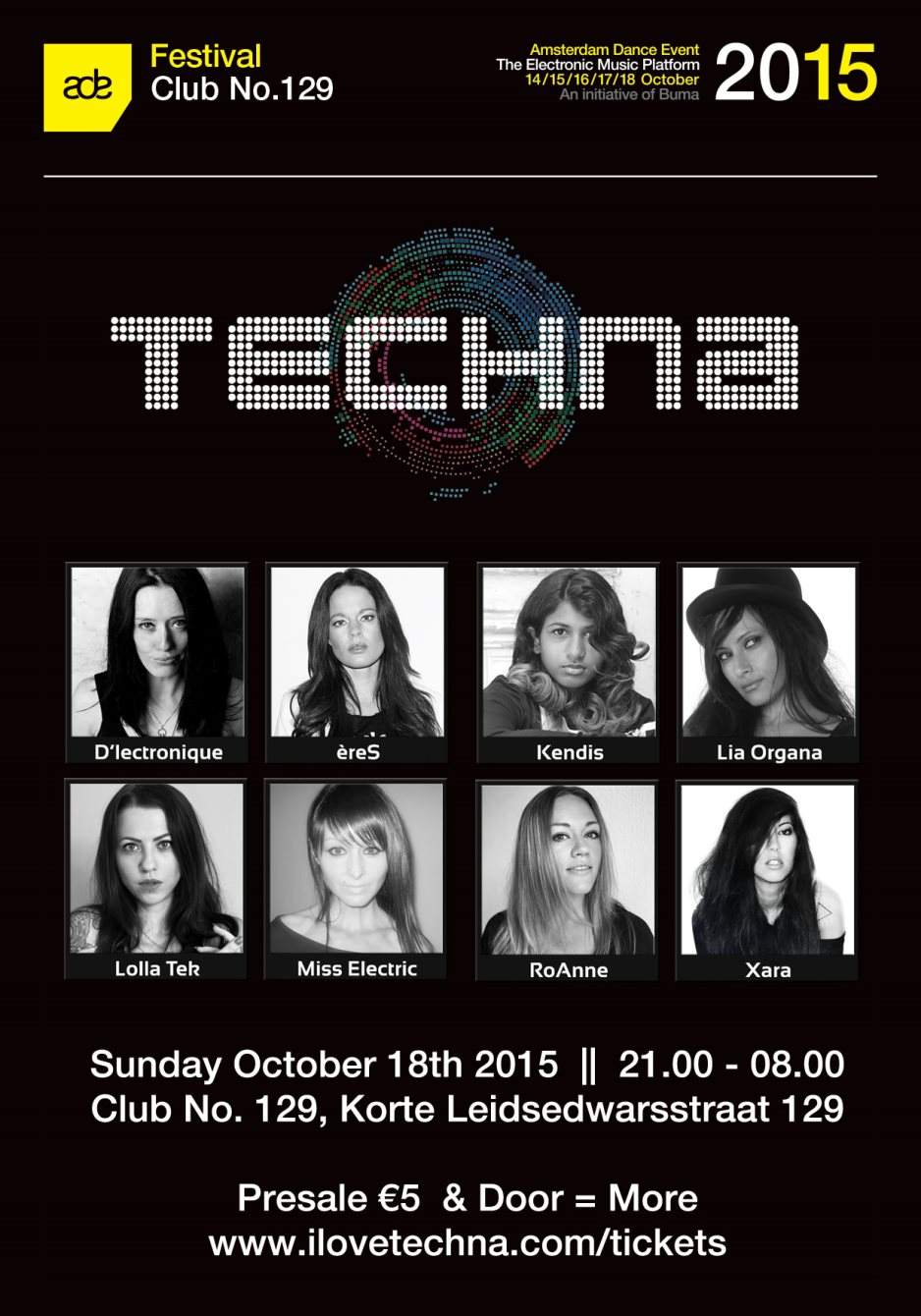 Techna at ADE 2015 - フライヤー表