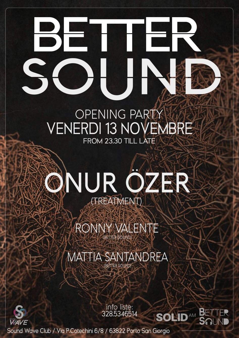 Better Sound presents Onur Ozer - フライヤー表