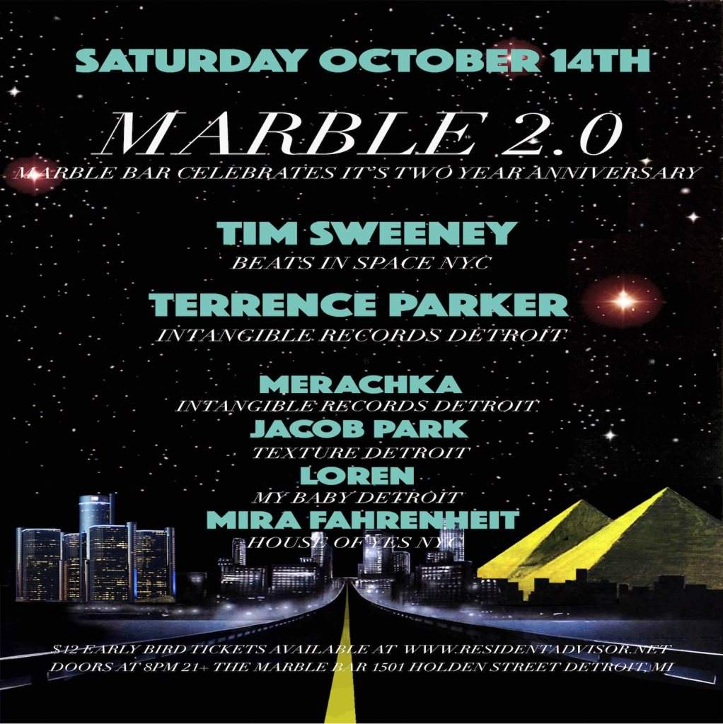 Marble Bar 2.0 Anniversary - Tim Sweeney, Terrence Parker & More - フライヤー表