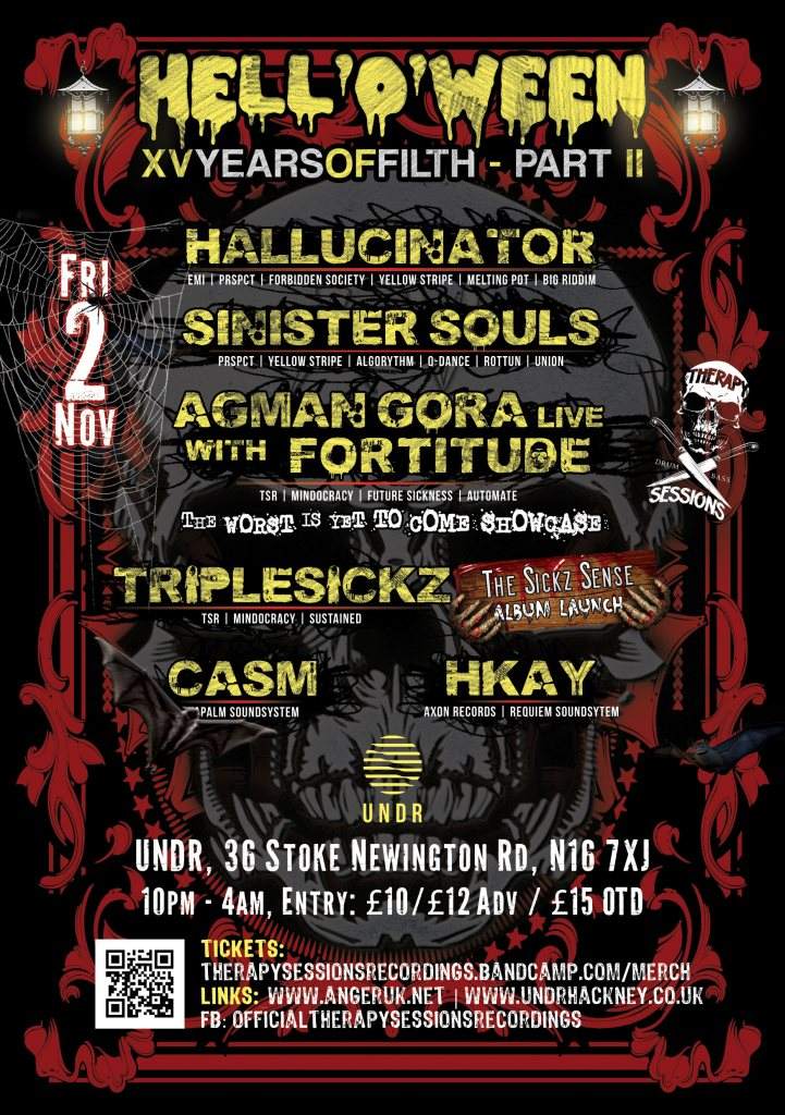 Therapy Sessions Hell-o-Ween **London** XV Years OF Filth Pt. II - Página trasera