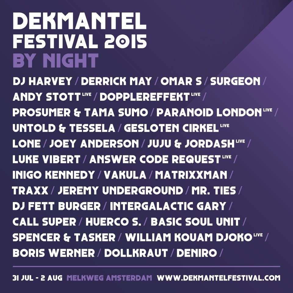 Dekmantel Festival 2015 - フライヤー裏