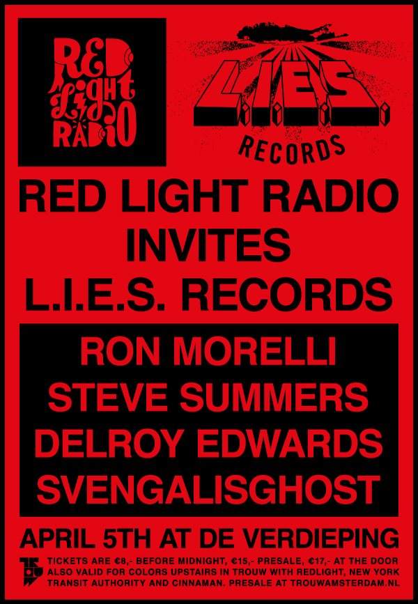 Colors & Redlight Radio Invites L.I.E.S. Records - Página trasera