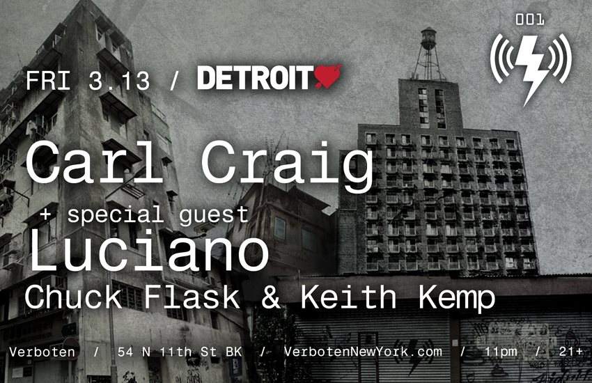 Verboten 001 / Detroit Love: Carl Craig + Special Guest Luciano / Chuck Flask & Keith Kemp - Página frontal