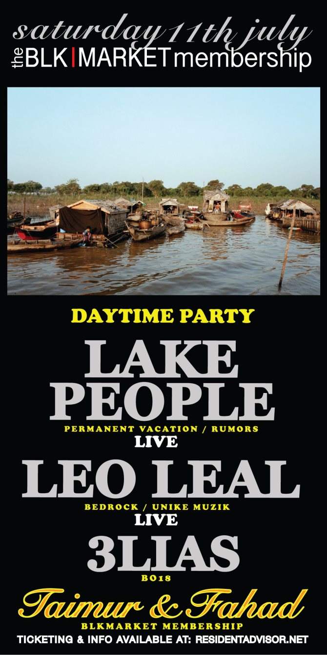 Blkmarket Membership with Lake People (Live), Leo Leal (Live) & 3lias - Página frontal
