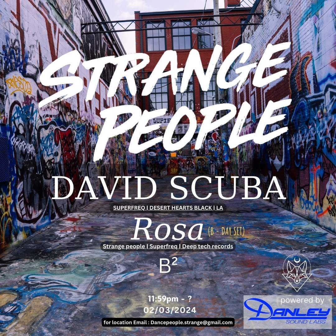 Strange People: David Scuba (superfreq - desert hearts black) - フライヤー表