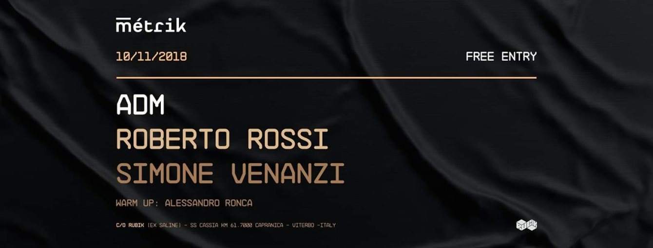 A.D.M. - Roberto Rossi - Simone Venanzi  //Free Entry// - フライヤー表