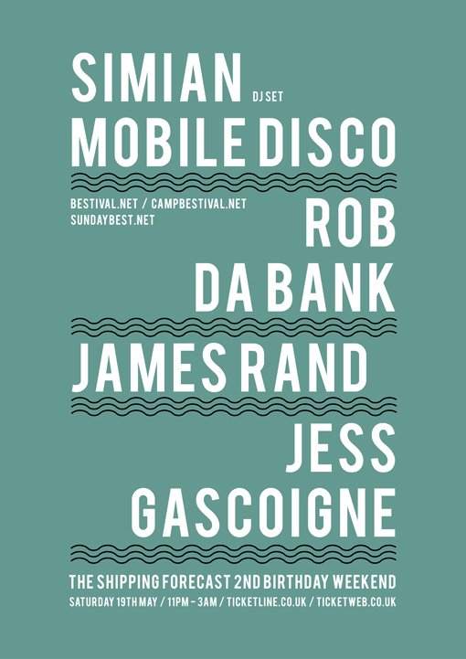 Shipping Forecast 2nd Birthday Party Part II Simian Mobile Disco & Rob Da Bank - Página frontal
