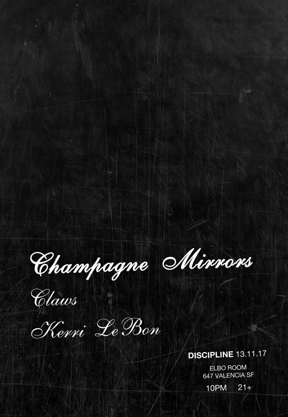 Discipline - Champagne Mirrors, C.L.A.W.S., Kerri Lebon - Página trasera