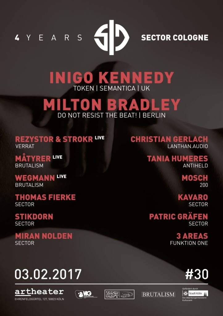 4 Years Sector Cologne // Inigo Kennedy / Milton Bradley / 11 More Acts/DJs - Página frontal