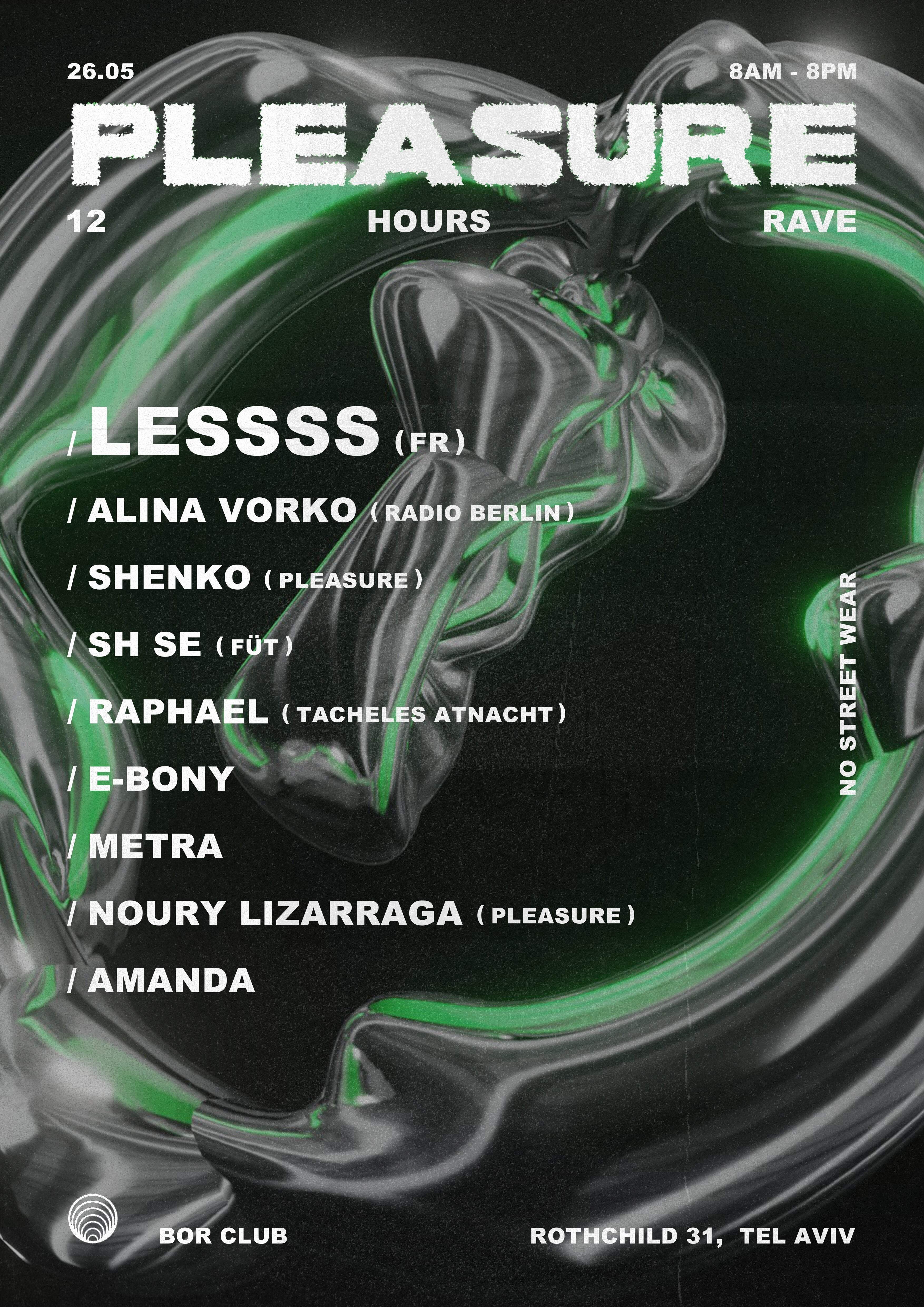 PLEASURE 12H DAY RAVE en Bor, Tel Aviv