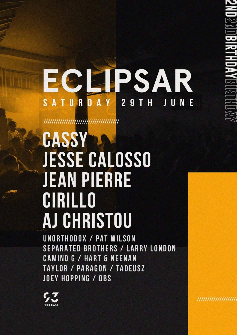 ECLIPSAR with Cassy, Jesse Calosso b2b Jean Pierre, Cirillo, AJ Christou & More - Página frontal