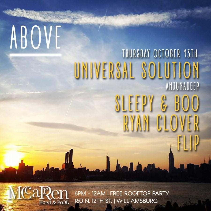 Above Roof Party with Universal Solution (Anjunadeep), Sleepy & Boo, Ryan Clover, Flip - Página frontal