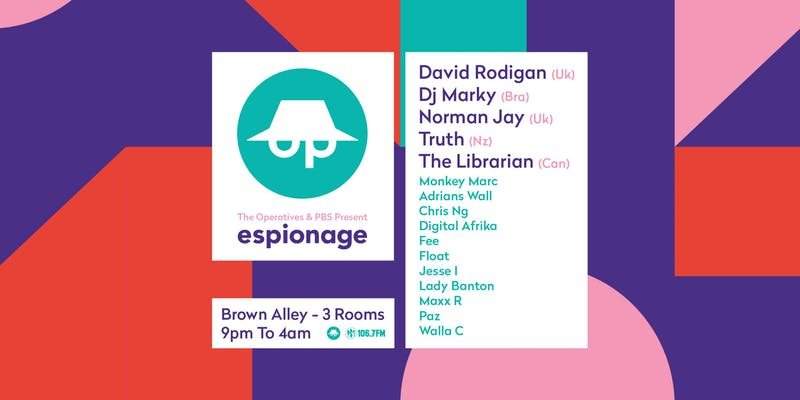 Espionage feat. David Rodigan, DJ Marky, Norman Jay, TRUTH - フライヤー表