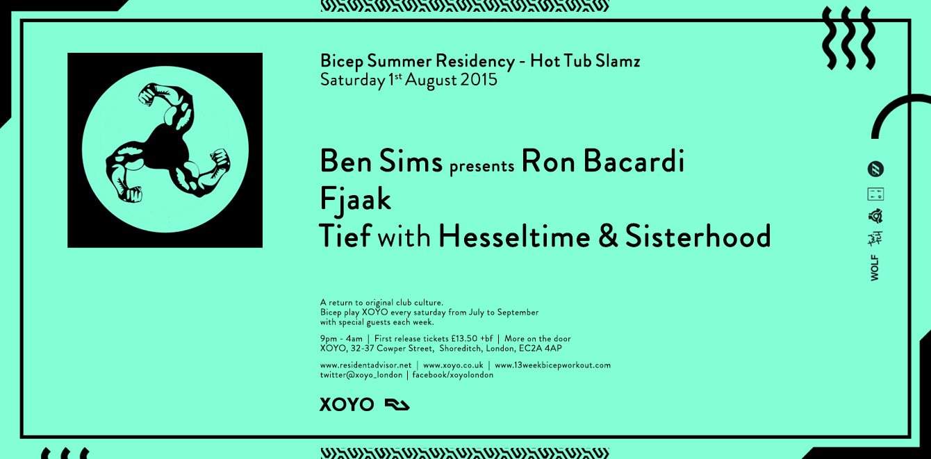 Bicep + Ben Sims presents Ron Bacardi + Fjaak + Room 2: Tief with Sisterhood + Hesseltime - Página frontal