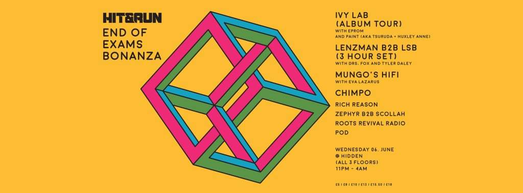 Hit & Run presents IVY LAB Album Launch / EPROM / Lenzman b2b LSB / Mungo's - Página frontal