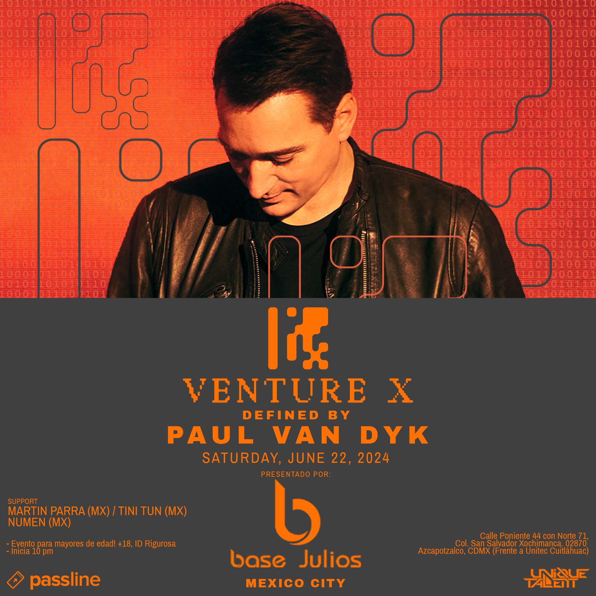Paul Van Dyk presents VENTURE X - Página frontal