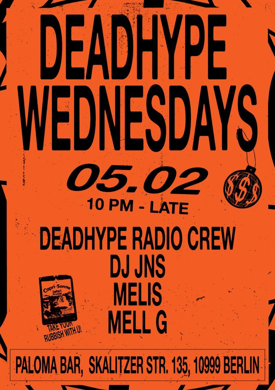 Deadhype Wednesdays - フライヤー裏