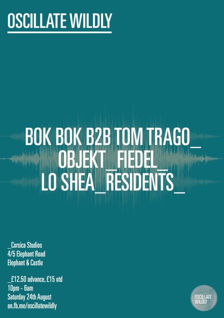 Oscillate Wildly presents: Tom Trago b2b Bok Bok, Objekt, Fiedel & Lo Shea - Página frontal