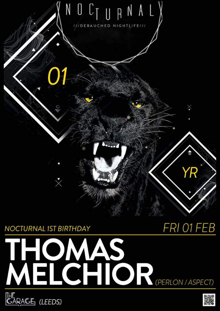 Nocturnal 1st Birthday - Thomas Melchior - フライヤー表