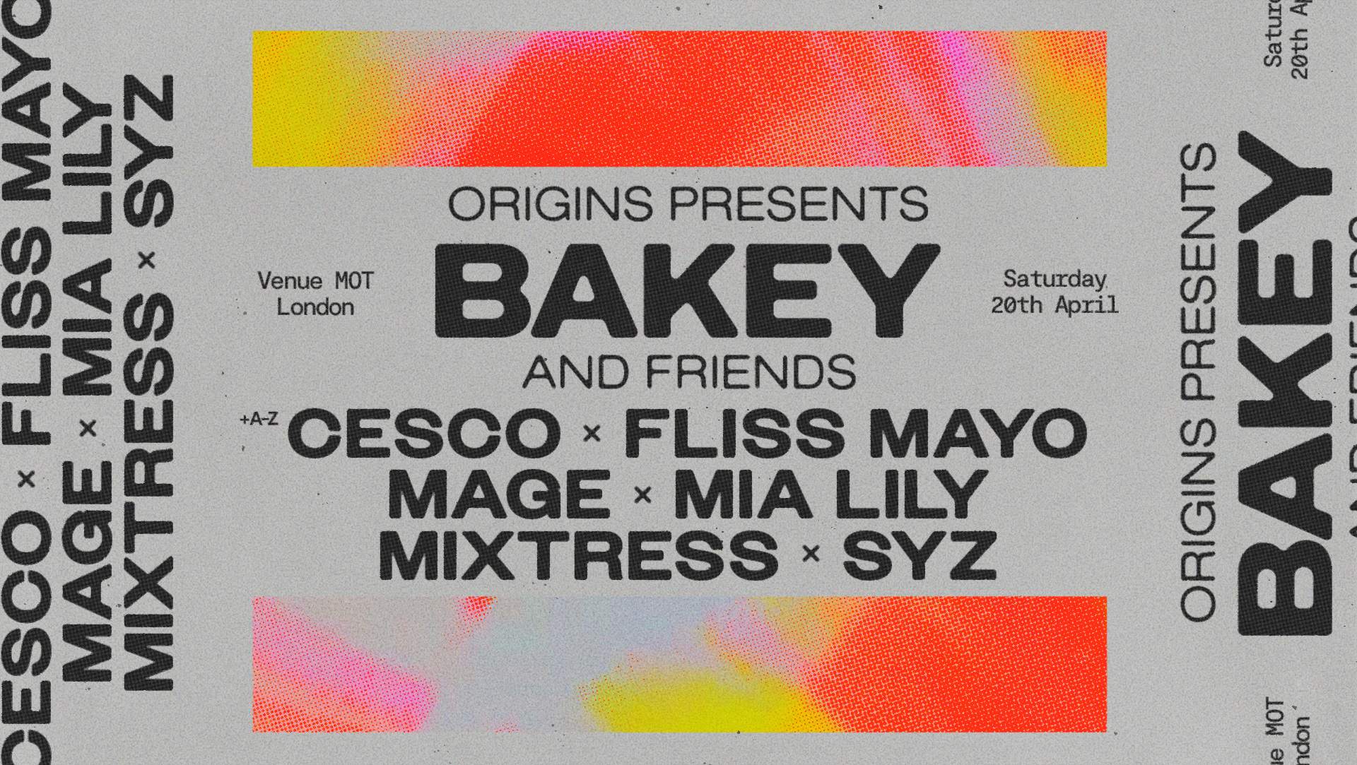 Origins: Bakey & Friends - フライヤー表