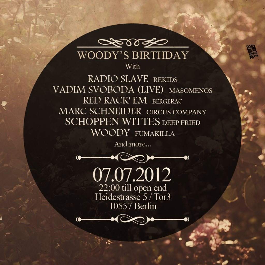 Woody's Birthday with Radioslave, Marc Schneider, Red Rack'em & More - Página frontal