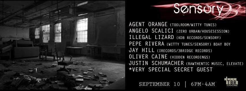 Sensory Night with Agent Orange, Angelo Scalici, Illegal Lizard & More - Página frontal