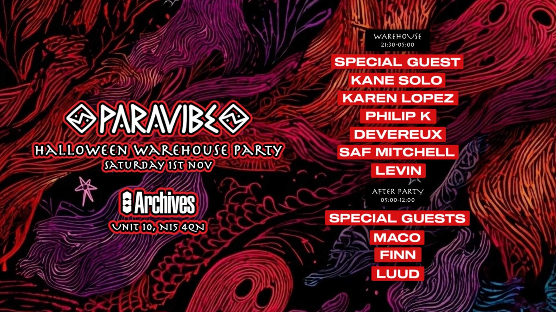 PARAVIBE Halloween - Haunted Warehouse Rave - Special Guest, Kane Solo ...