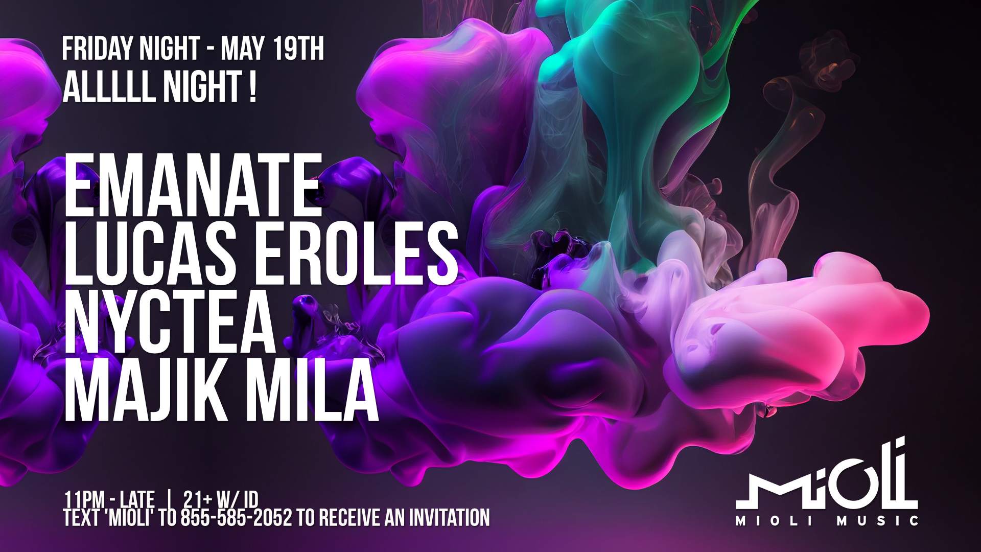 Mioli Music presents: All Night at TBA - The Line Hotel, San Francisco ...