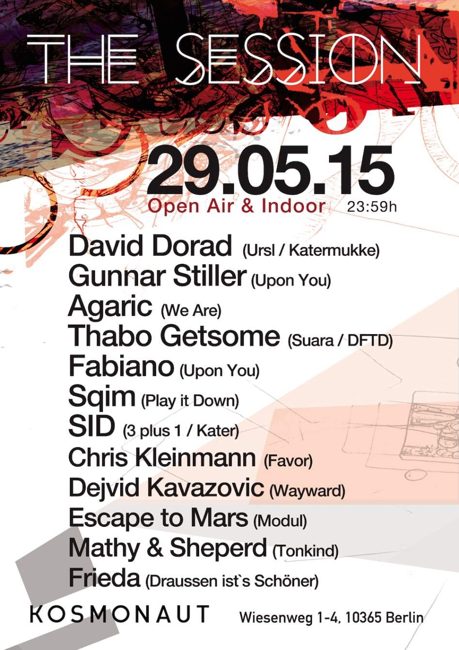 The Session - Open Air & Indoor with David Dorad, Gunnar Stiller, Agaric - Página frontal