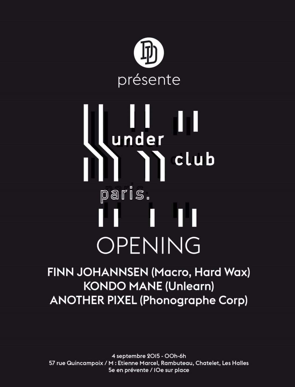 Opening Underclub - Digger's Delight Présente Finn Johannsen, Kondo Mane - Página frontal
