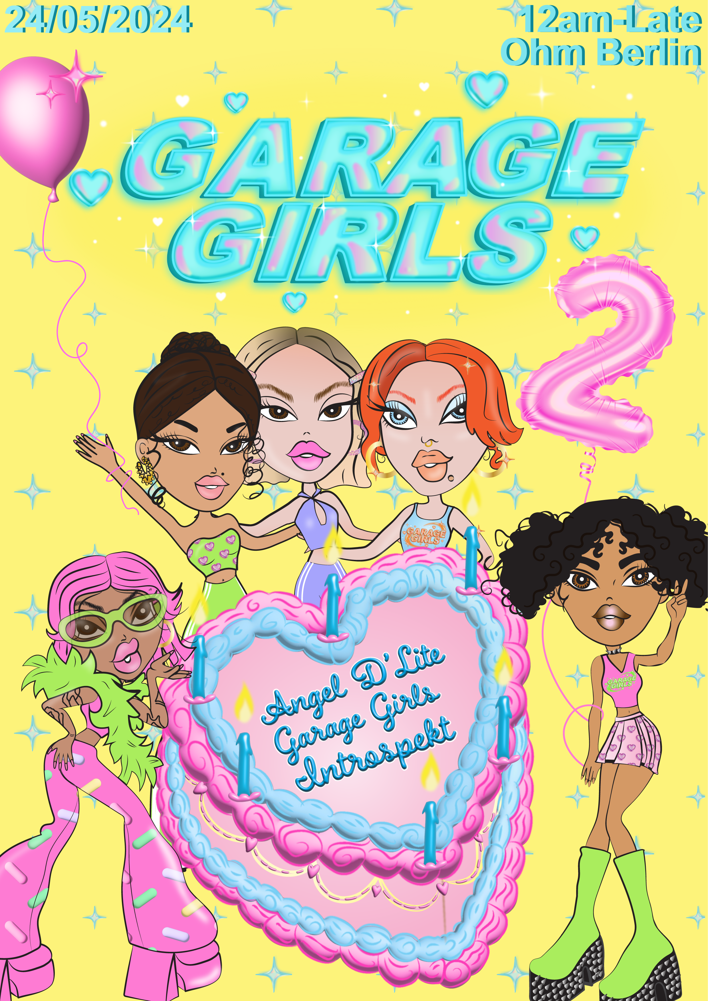 Garage Girls 2nd Bday Bash - フライヤー裏