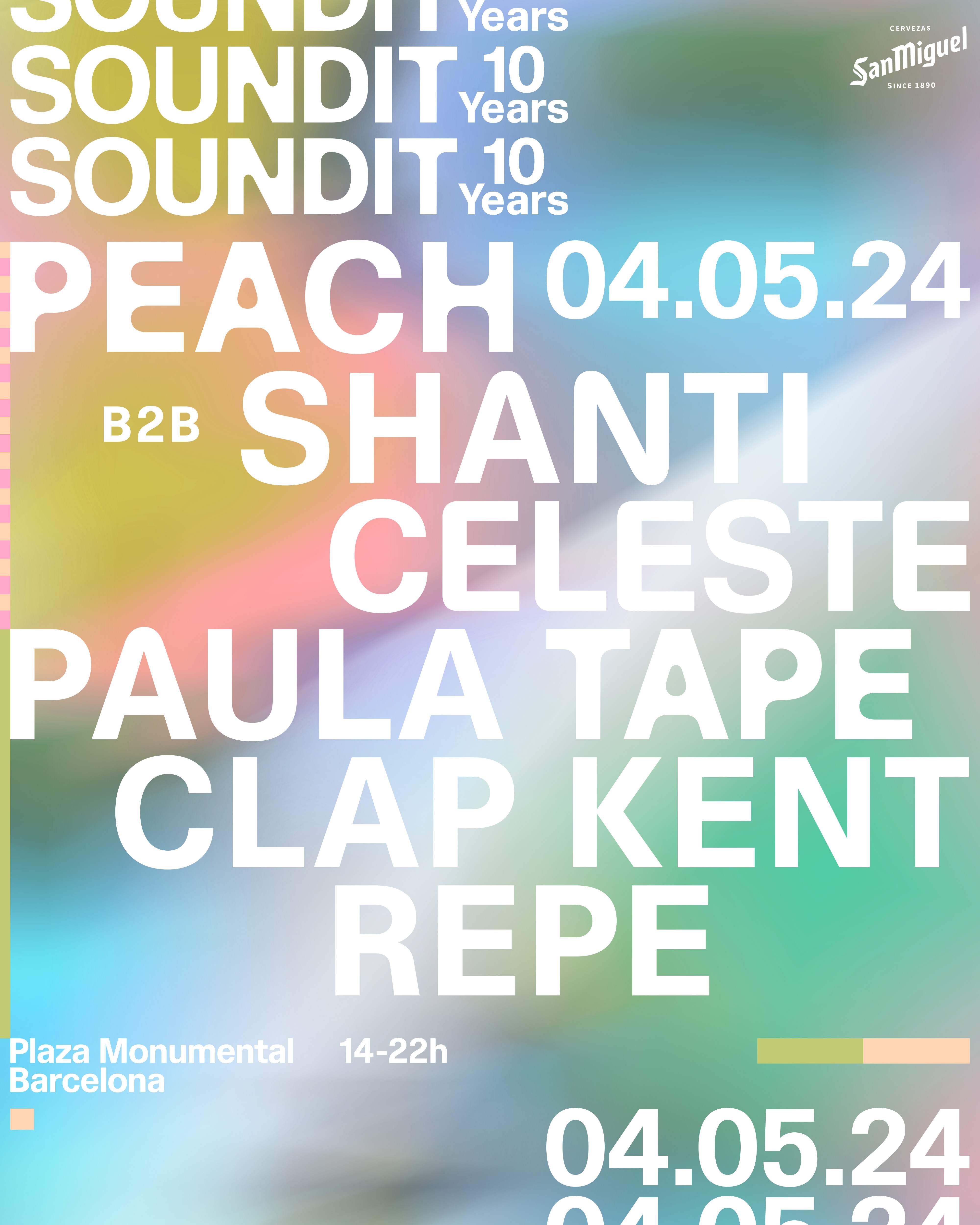 // SOLD OUT // SOUNDIT Plaza: Peach b2b Shanti Celeste, Paula Tape, Clap Kent, REPE - Página trasera