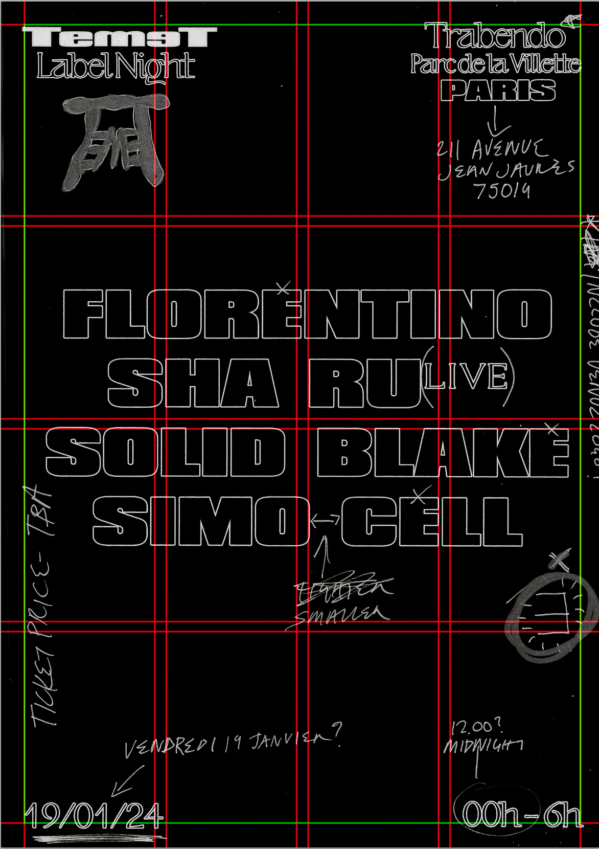 TEMET Night w Sha Ru Live, Solid Blake Florentino & Simo Cell - フライヤー表