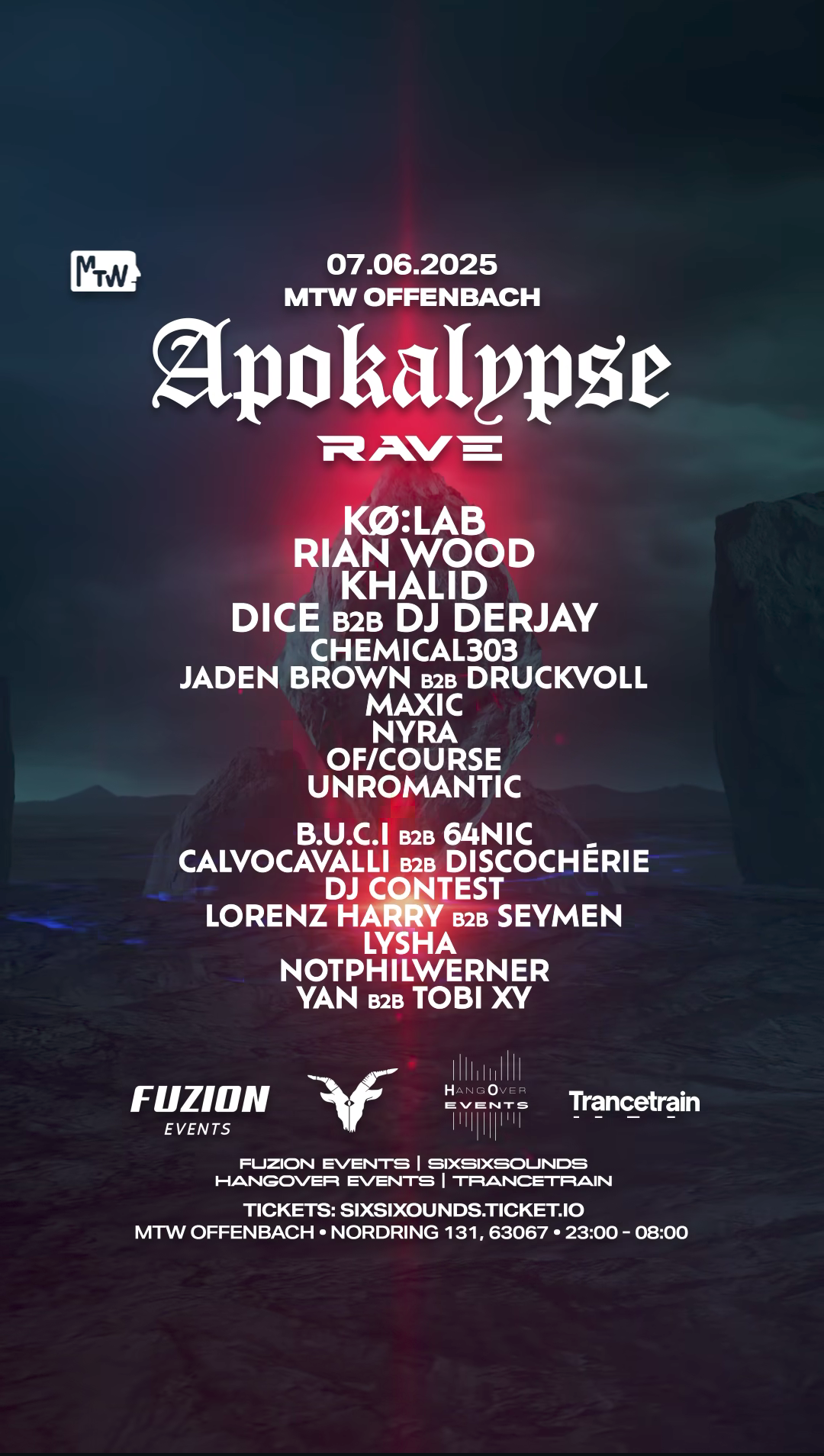 APOKALYPSE RAVE -AFTER DOME at MTW, Frankfurt