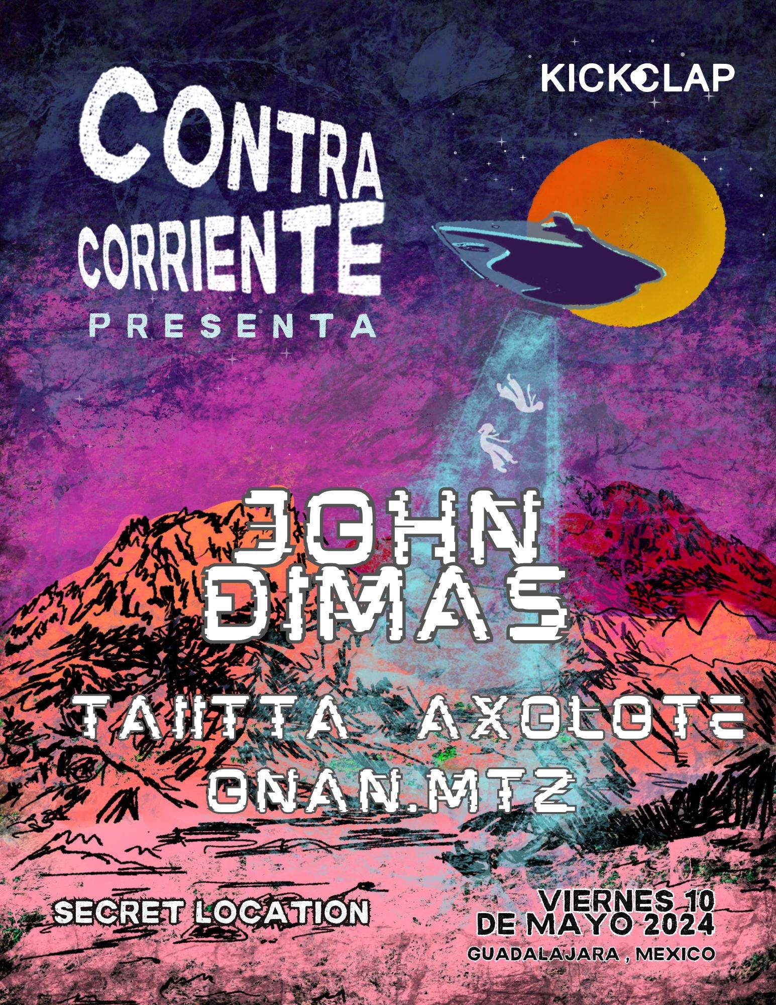 Contra Corriente presenta a John Dimas - フライヤー表