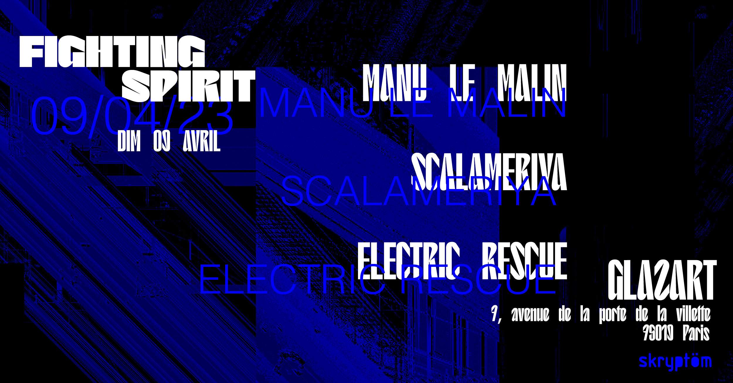 Fighting Spirit #2 - Scalameriya - Manu Le Malin - Electric Rescue - フライヤー表